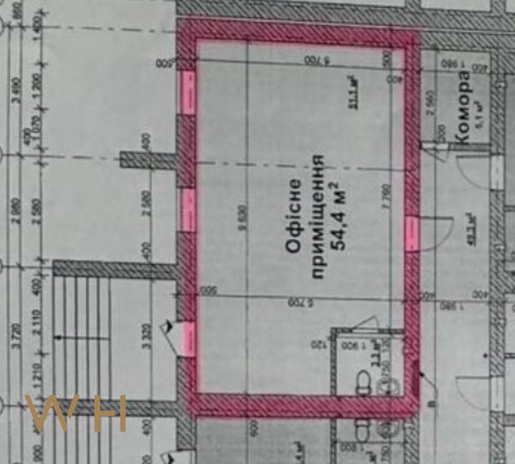 Продаж комерція, приміщення 54.4m², ЖК Віллар, Ходосівка, без%