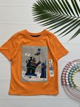 98 3 lata Garanimals USA pomarańczowa koszulka tshirt robot dad