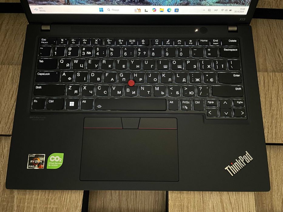№5410 Ноутбук Lenovo ThinkPad X13 Gen 3 13.3"/R7 6850U/RAM16Gb/SSD512
