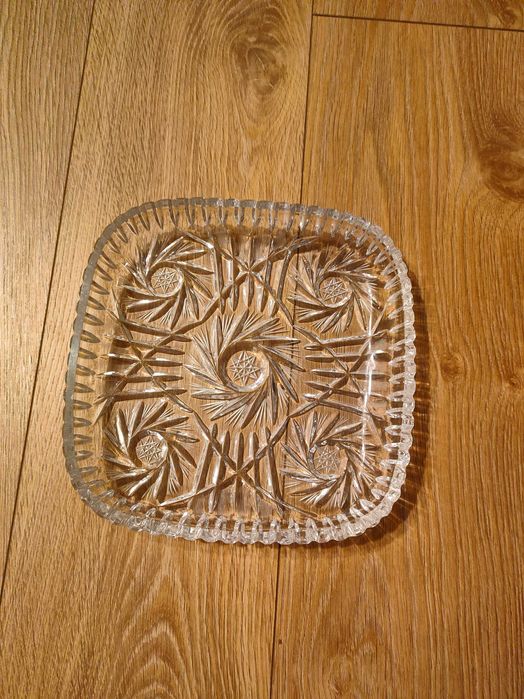 Kryształowa patera talerz PRL