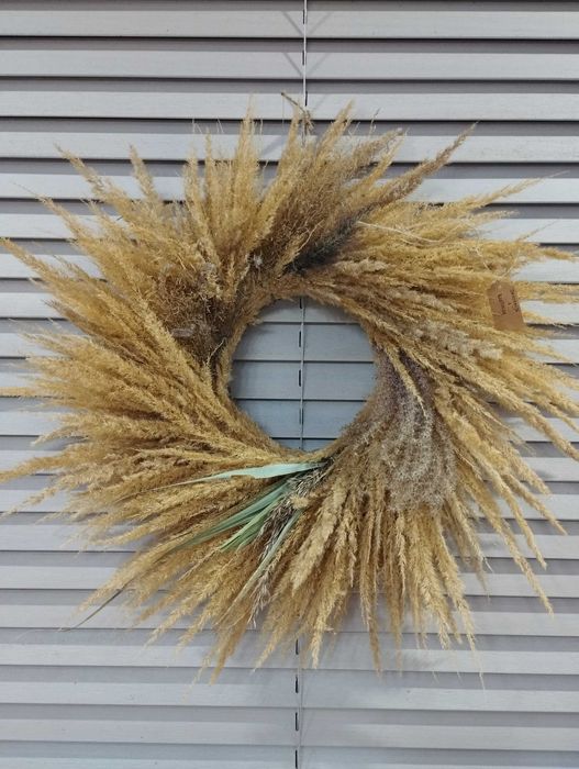 Wianek stylu Boho suszone trawy