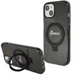 Etui Guess Ring Stand Script Glitter MagSafe na iPhone 15 Plus / 14 Pl