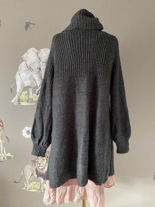 Grafitowy gruby ciepły sweter kardigan plus size 50/52