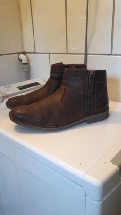 buty skórzane kowbojki męskie 42 zimowe brązowe półbuty