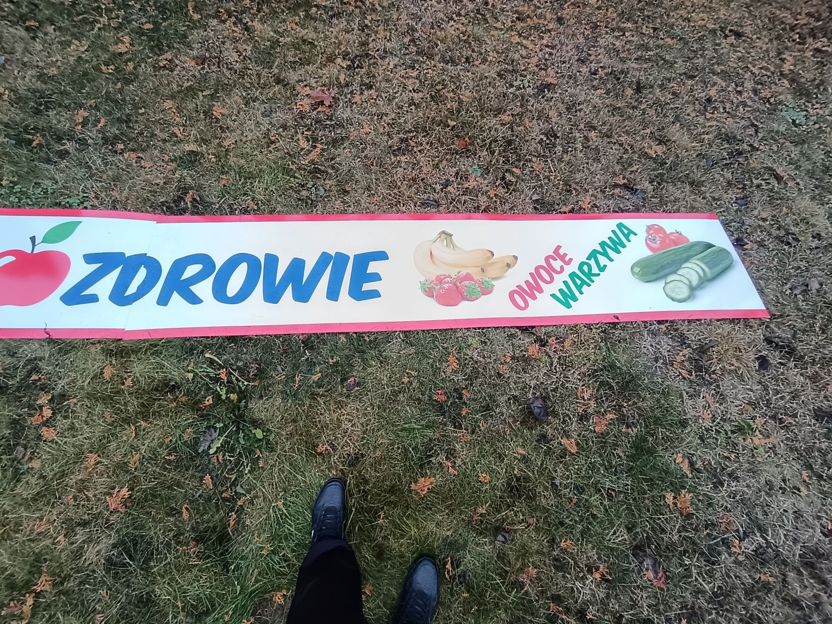 Baner/szyld reklamowy owoce i warzywa na zdrowie