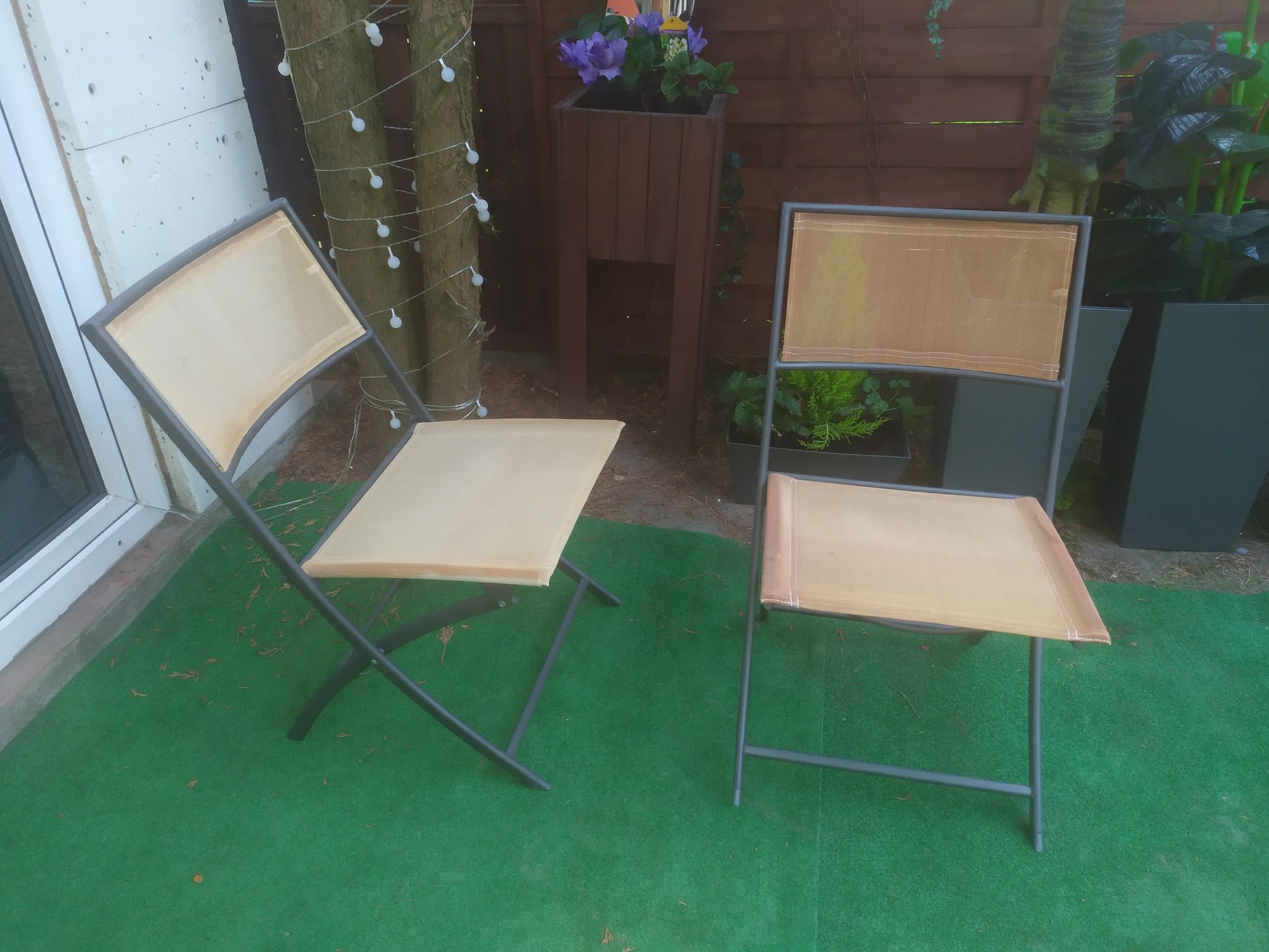 Składane krzesło ogrodowe z materiału tekstylnego/gumowego i metalu