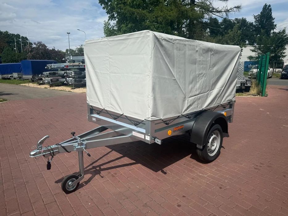 Neptun Przyczepa Neptun N7-202 PTS 202x125x30 ze stelażem i plandeką 80cm DOSTAWA HIT CENOWY!  Nowa przyczepa Neptun 202x125x30 + plandeka Wrocław Borowa dostawa