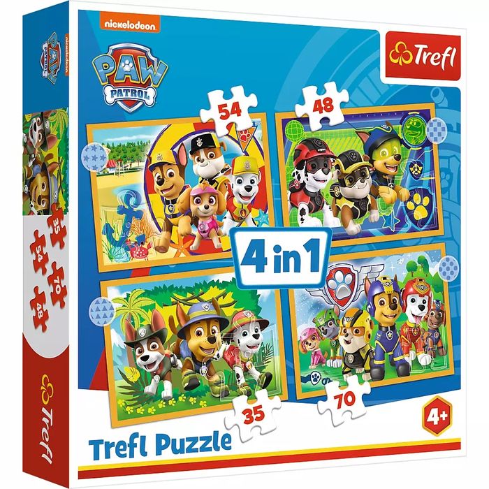 Puzzle 4w1. Wakacyjny Psi Patrol. Trefl