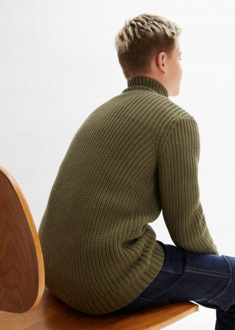 B.P.C sweter chłopięcy khaki ^176/182