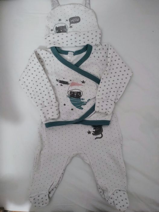 Komplet bluzka, półśpiochy i czapka 62 SM