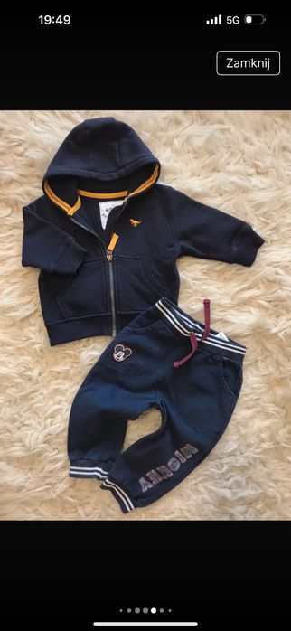 Bluzy dresowe kangurka polarowa spodnie joggery dresy bluzki zestaw 74