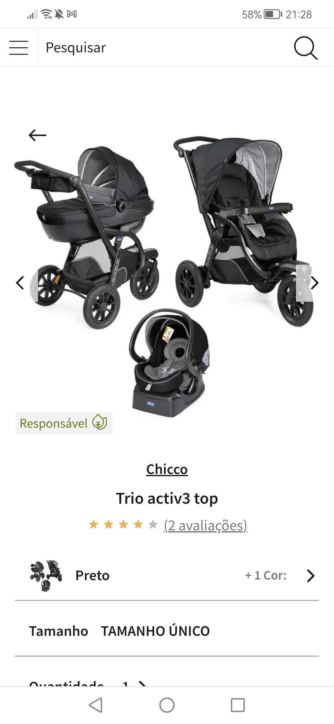 Carrinho trio chicco