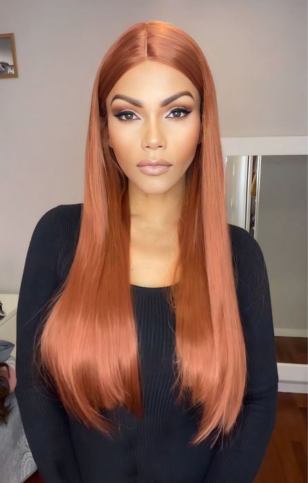 Lace wig ruiva lisa