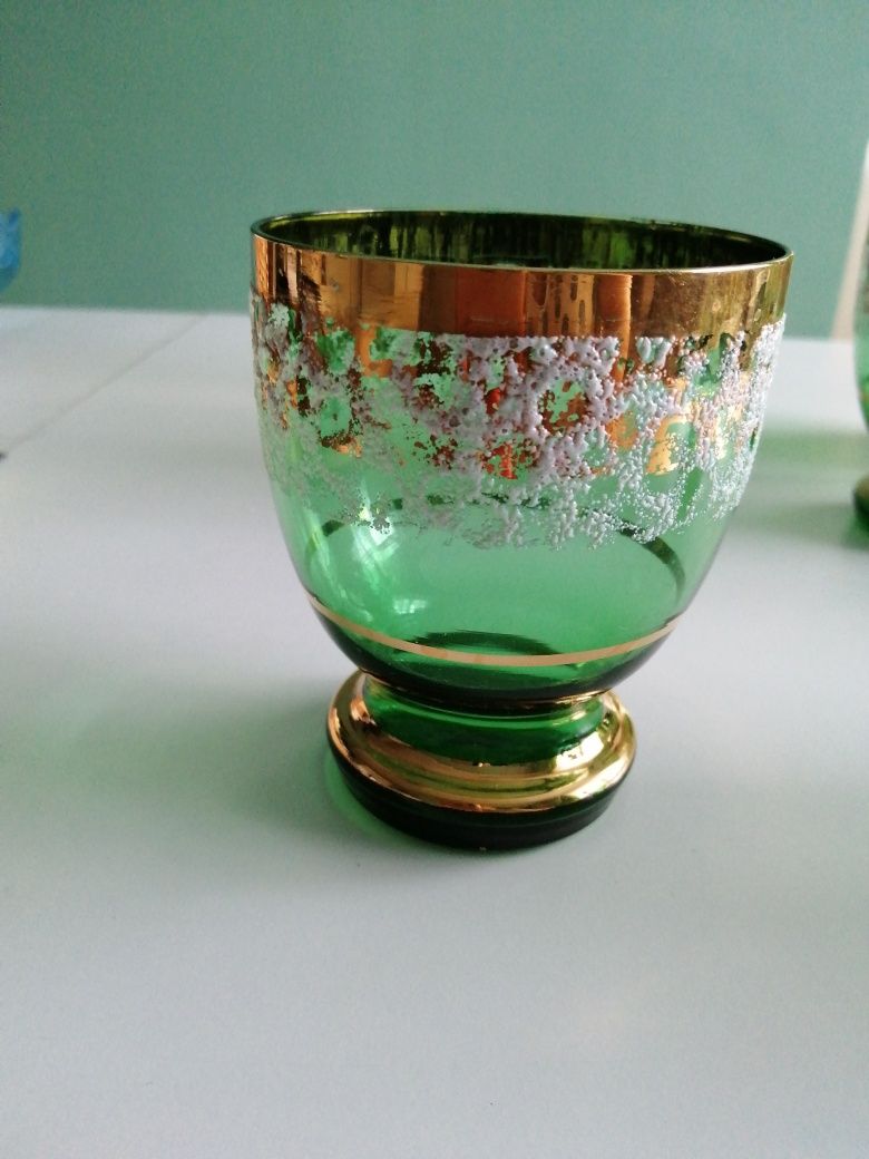 Karafka Bohemia + 4 szklaneczki , vintage