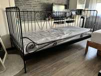 Łóżko metalowe IKEA z materacem 90x200