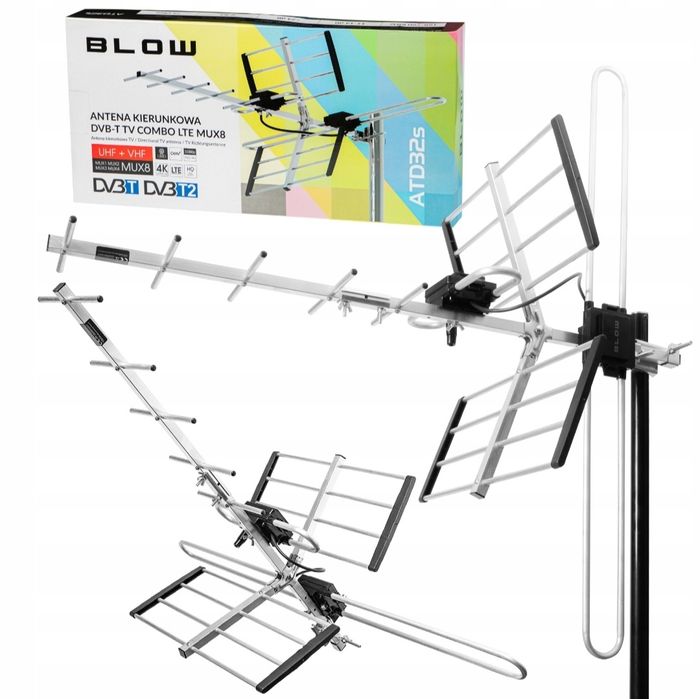 Antena zewnętrzna kierunkowa TV naziemnej COMBO MUX8 DVB-T2 4K ULTRA H