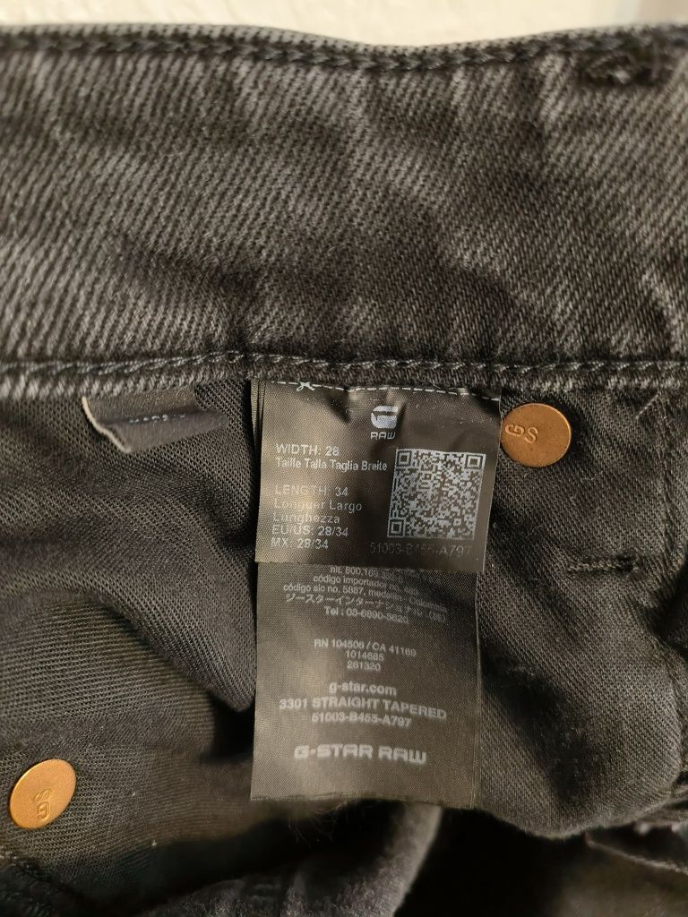 Nowe męskie jeansy G-Star Raw Straight Tapered W28 L34
