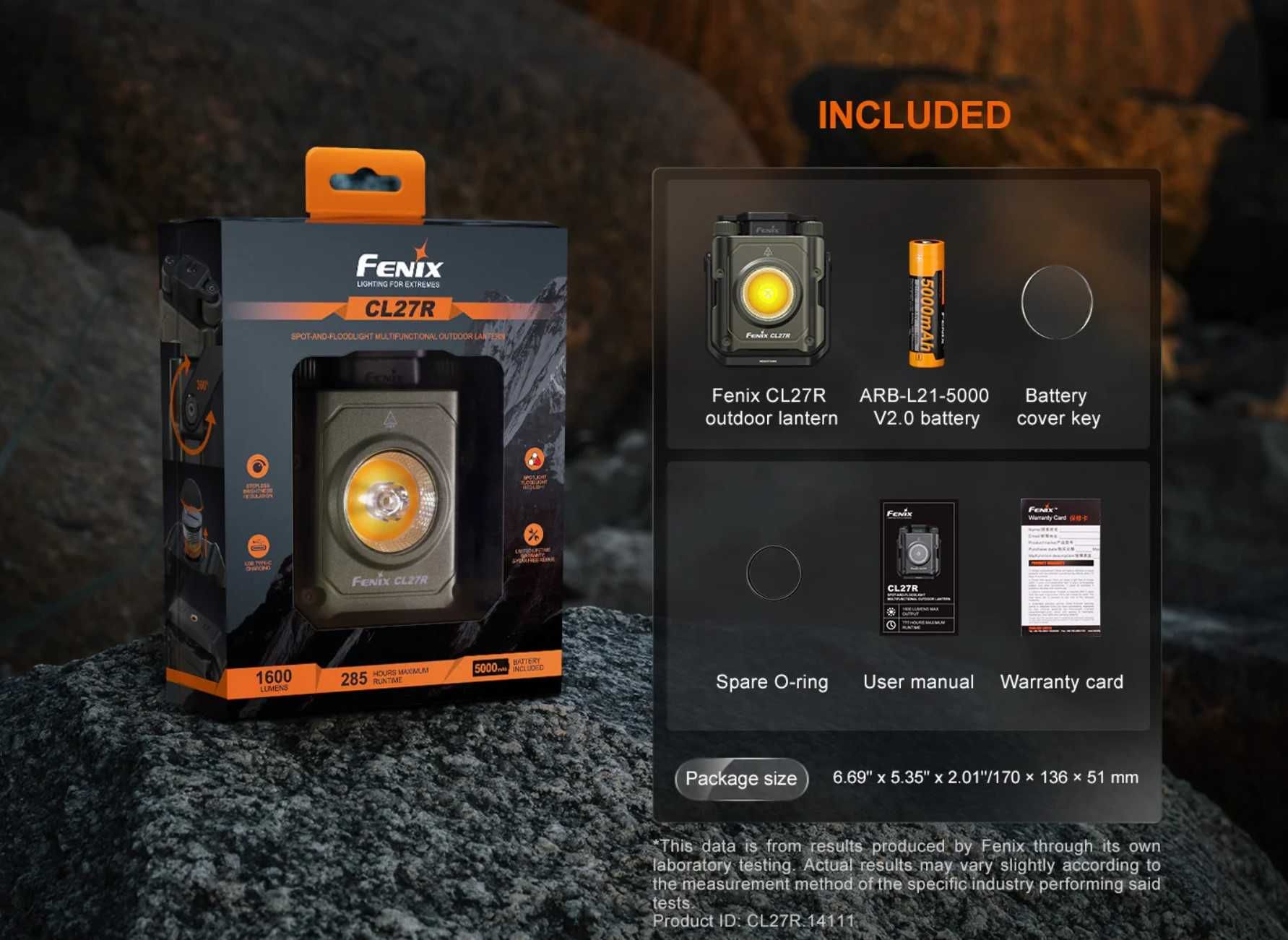 Latarka Led Fenix CL27R Warsztat Camping Foto Biwak snop szeroki/wąski
