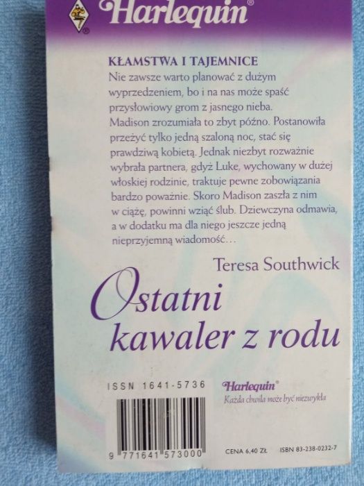 Ostatni kawaler z rodu Harlequin Romans 606 Teresa Southwick