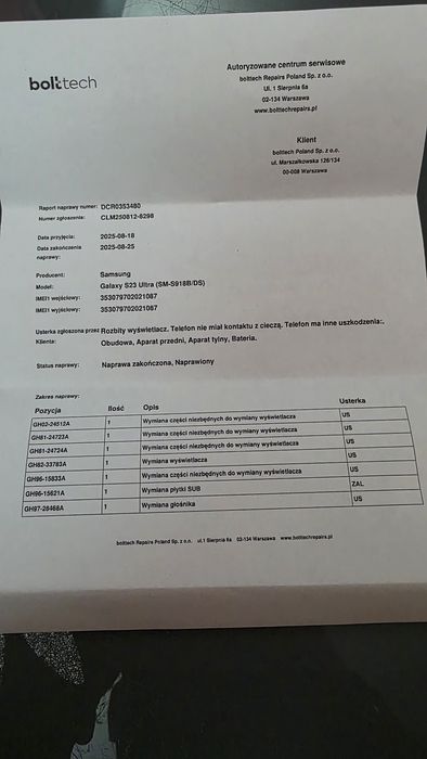 Samsung S23 Ultra 256GB Black Jak Nowy 11 Miesięcy Ubezpieczenia
