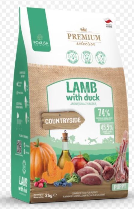 Pokusa Puppy Lamb with Duck 3 kg - hipoalergiczna karma dla szczeniąt