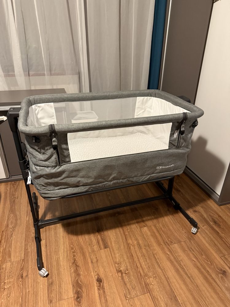 Kinderkraft Neste Grow - łóżeczko dostawne 3w1 Dark Grey