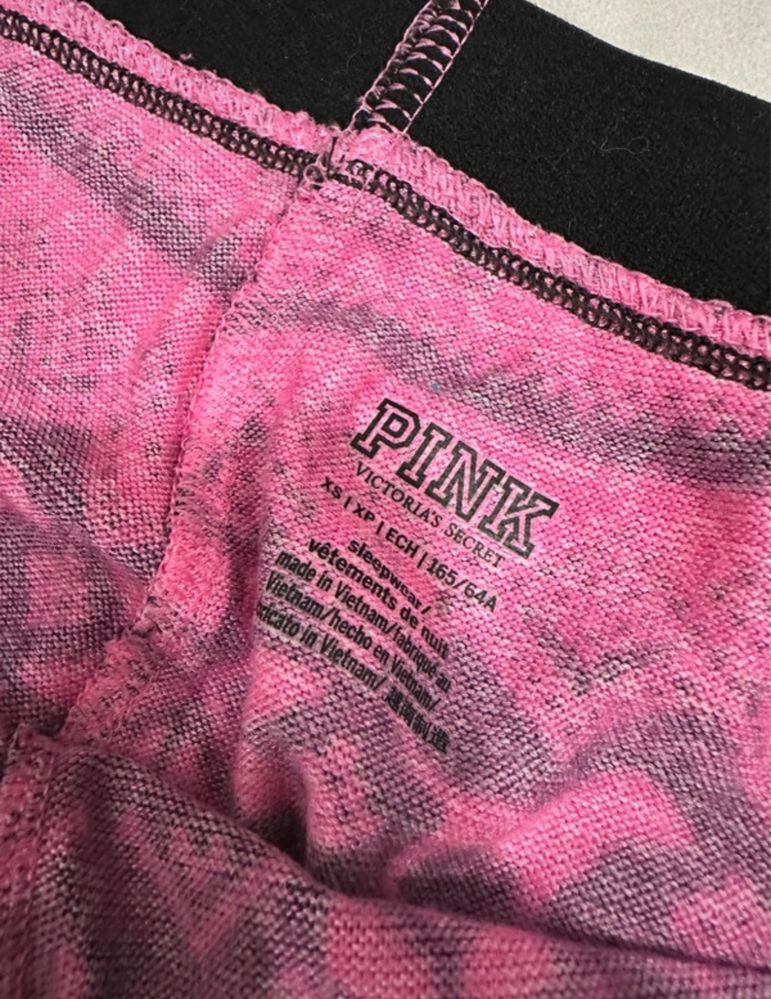 Legginsy Victoria’s Secret PINK świąteczne różowe czarne XS