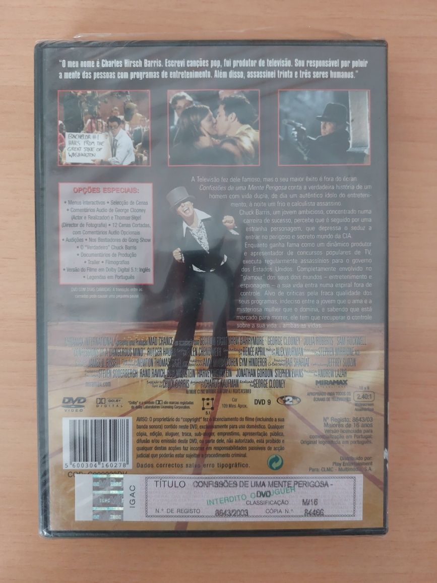 DVD Novo e Selado - Confissões de uma Mente Perigosa