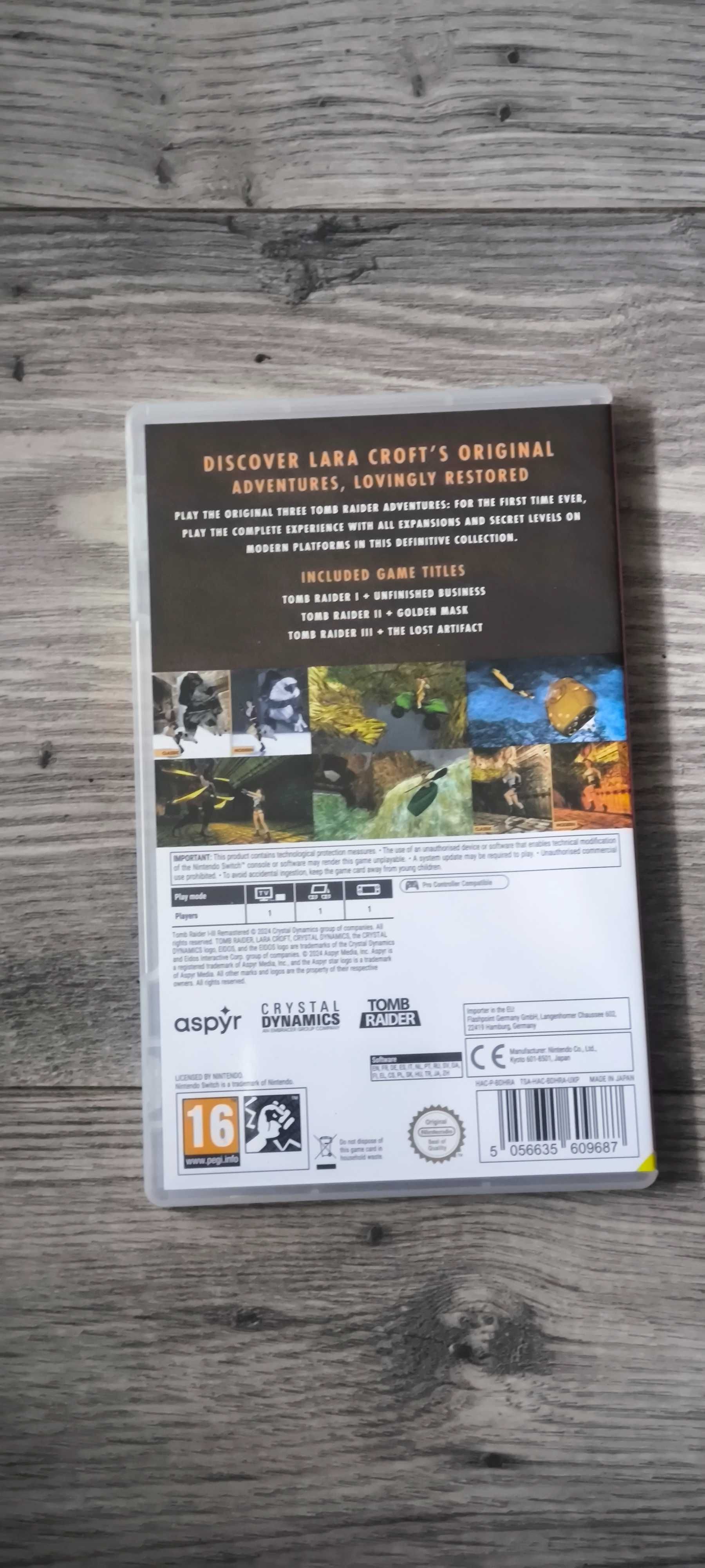 Tomb Raider Remastered I - III gra nintendo switch
