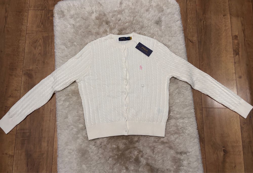 Bialy sweter damski Ralph lauren Polo
