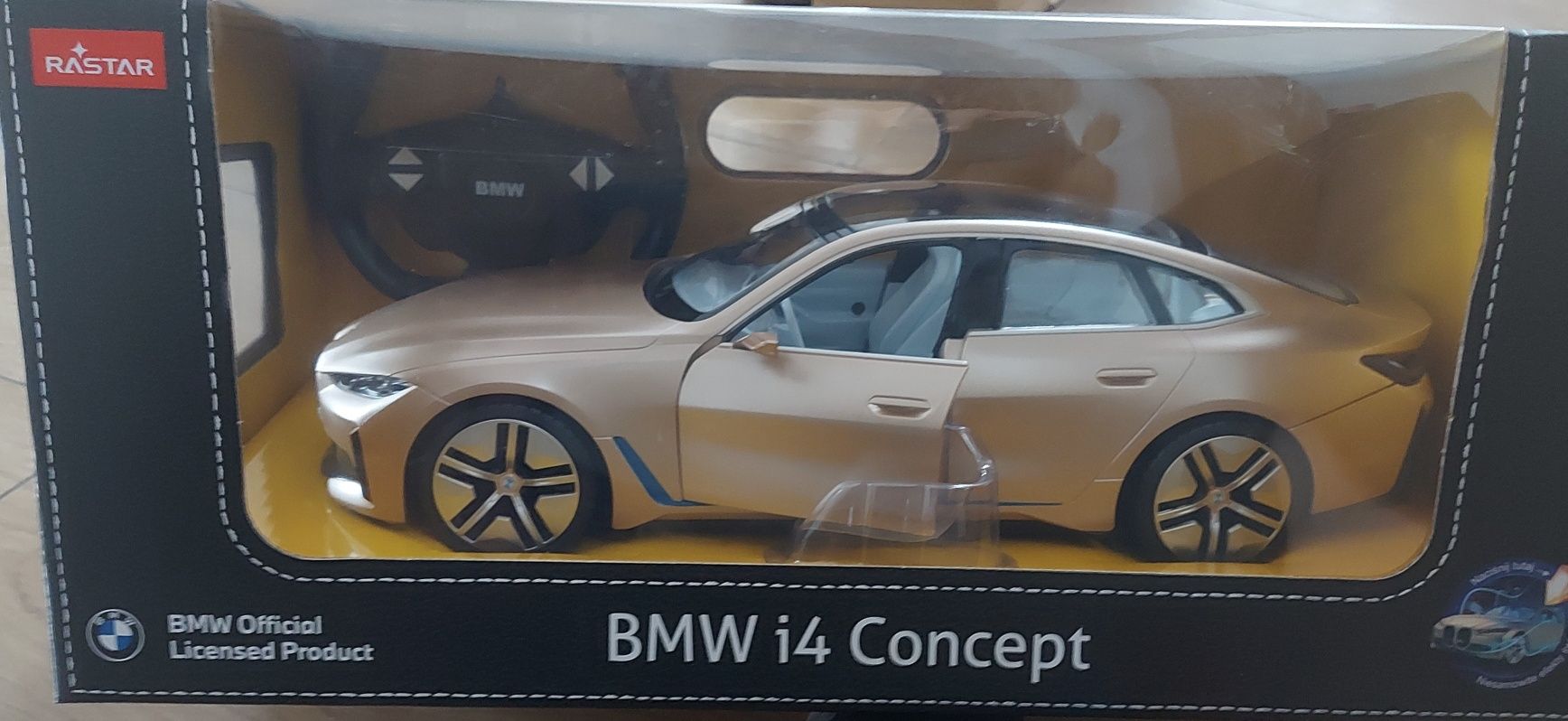 Rastar BMW i4 Concept auto zdalnie sterowane skala 1:14 złoty