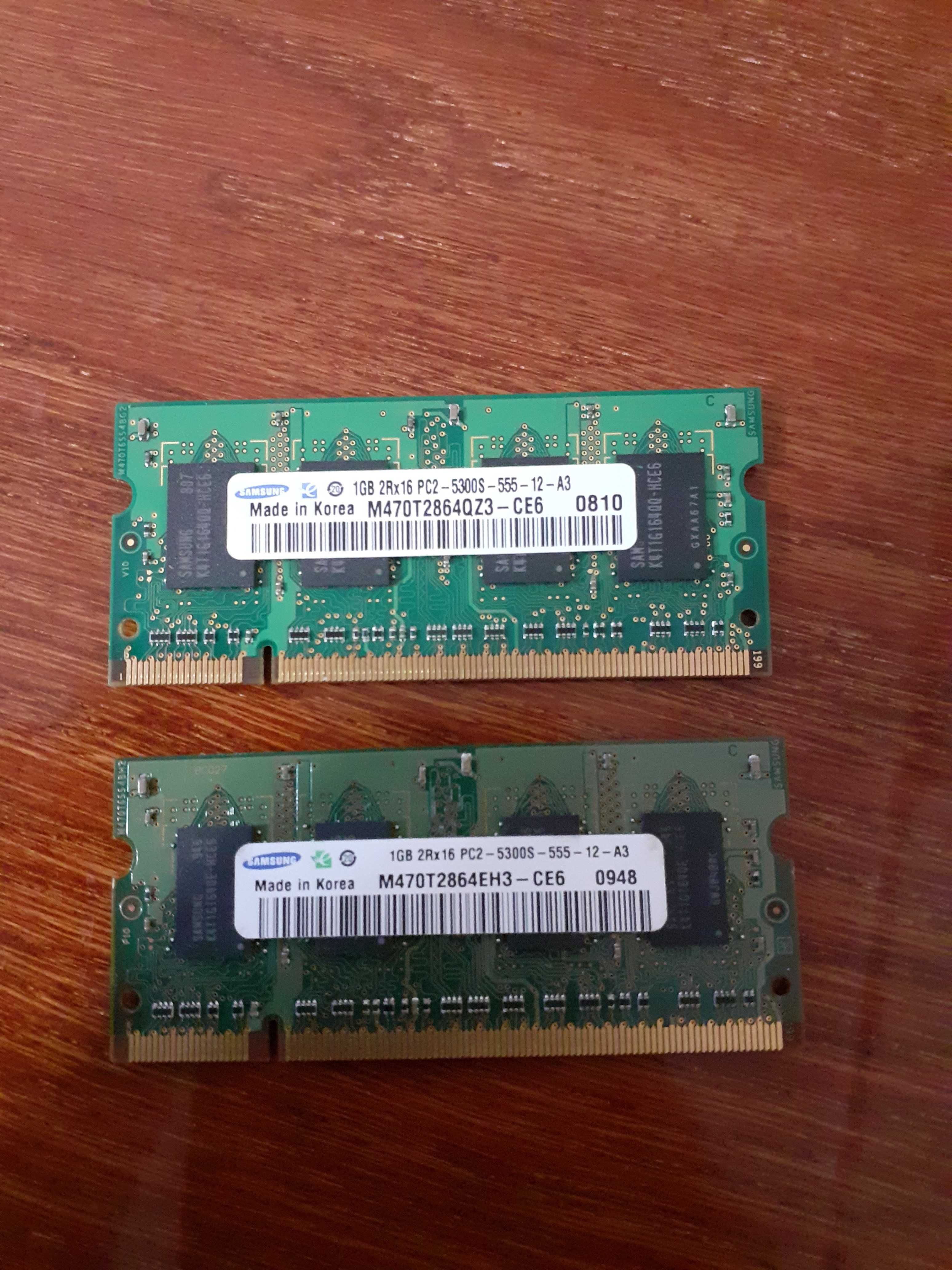 Оперативная память So-dimm DDR2 DDR3 1gb Samsung