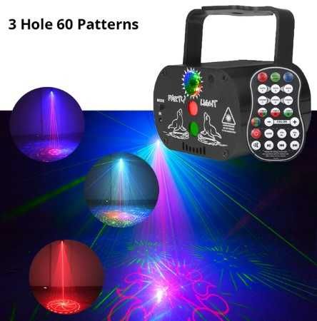 Party Light RGB - Efeitos especiais/Laser recarregável