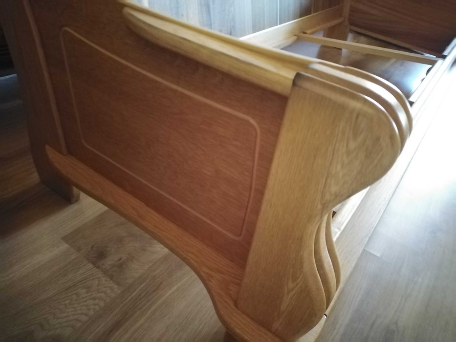 Wypoczynek skóra naturalna 3+2, boki dębowe.