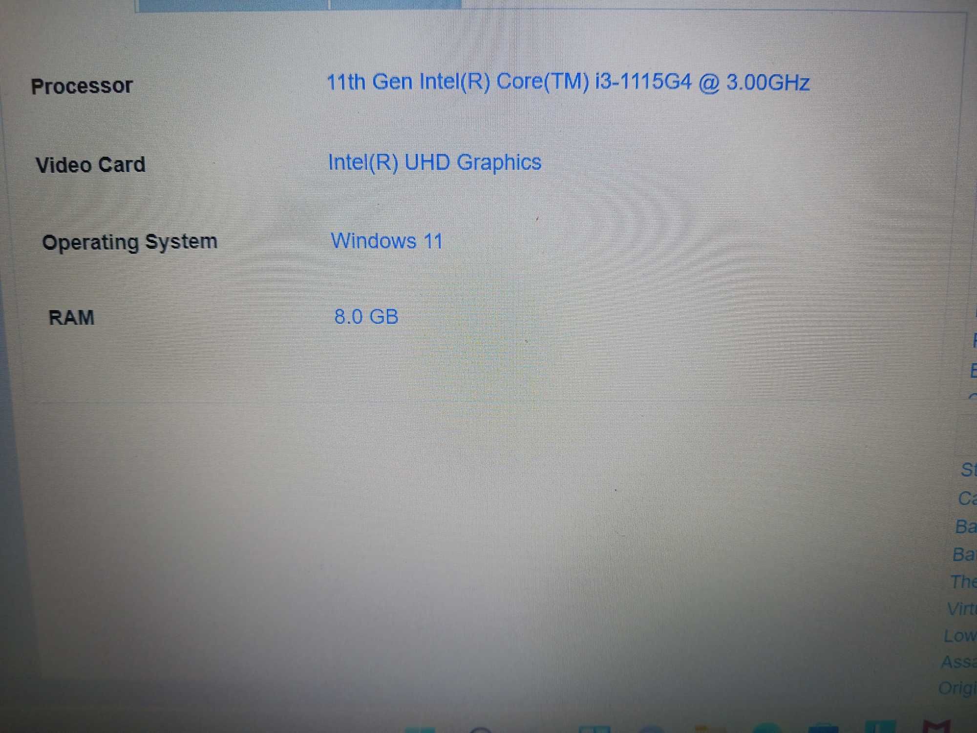 Lenovo V15 G2 Intel Core i3-1115G4 256GB SSD/8GB RAM