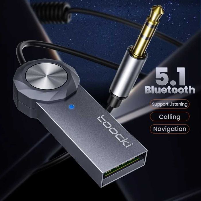 Adapter Bluetooth AUX mini-jack 3.5mm zasilanie USB - Audio z Telefonu