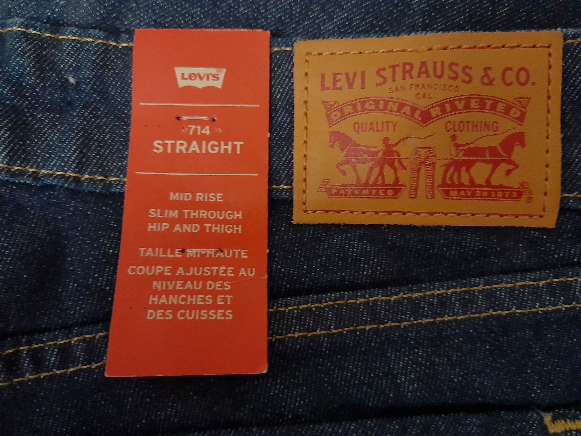 Levis straight 714 женские джинсы тёмно-синий W24L30