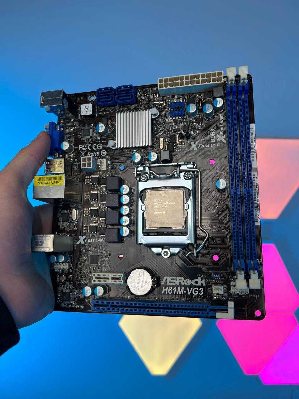 Комплект Мат плата Asus h61m  Процесор  I5 3570 Озу 2x8gb KLAVAcomp