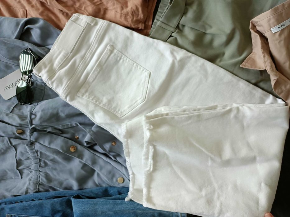 Zestaw ubrań XS s nowe spodnie Zara bluzki nowe i używane