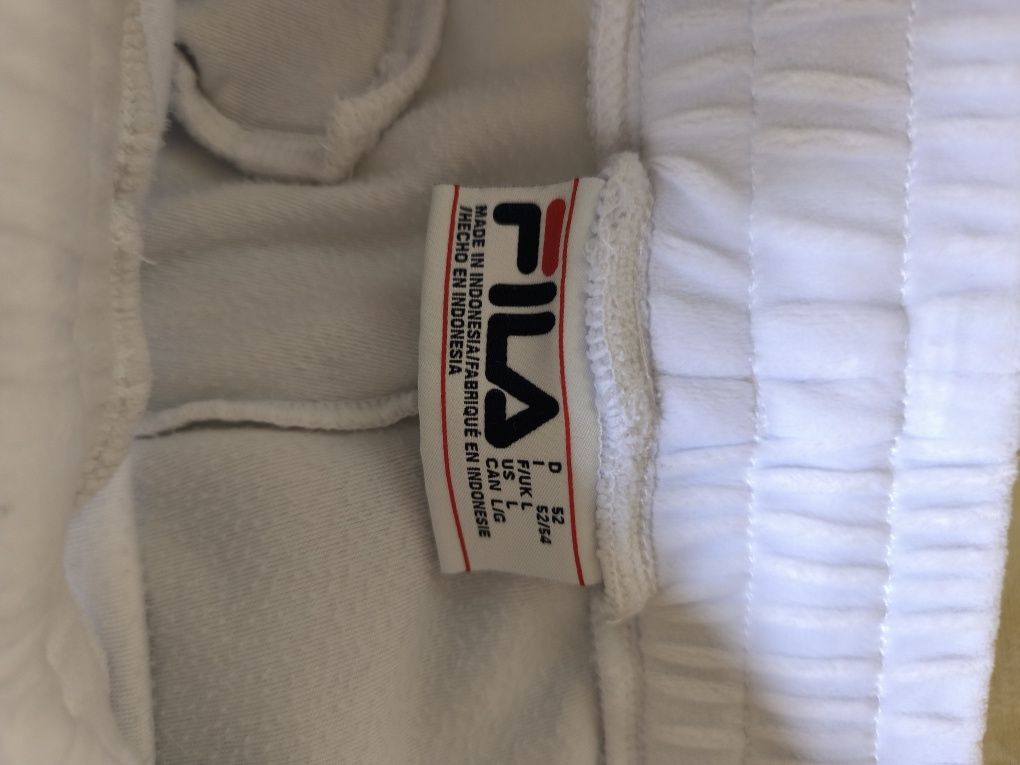 Fila білі білосніжні спортивні жіночі штани унісекс велюрові