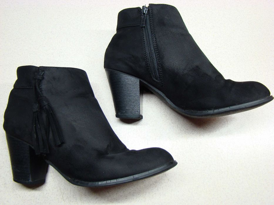 Jenny Fairy czarne botki R. 39 na obcasie damskie lekko ocieplane
