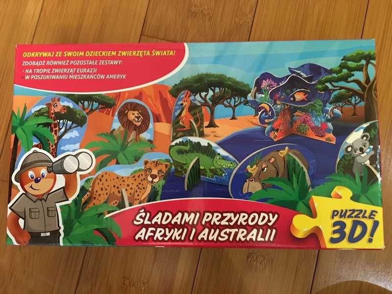 Puzzle 3D Śladami przyrody Afryki i Australii 108 elementów