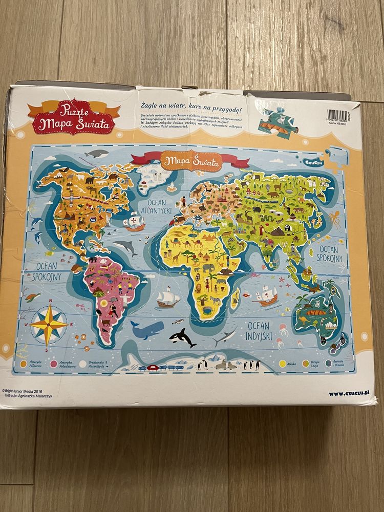 Mapa świata czuczu 98x68 puzzle