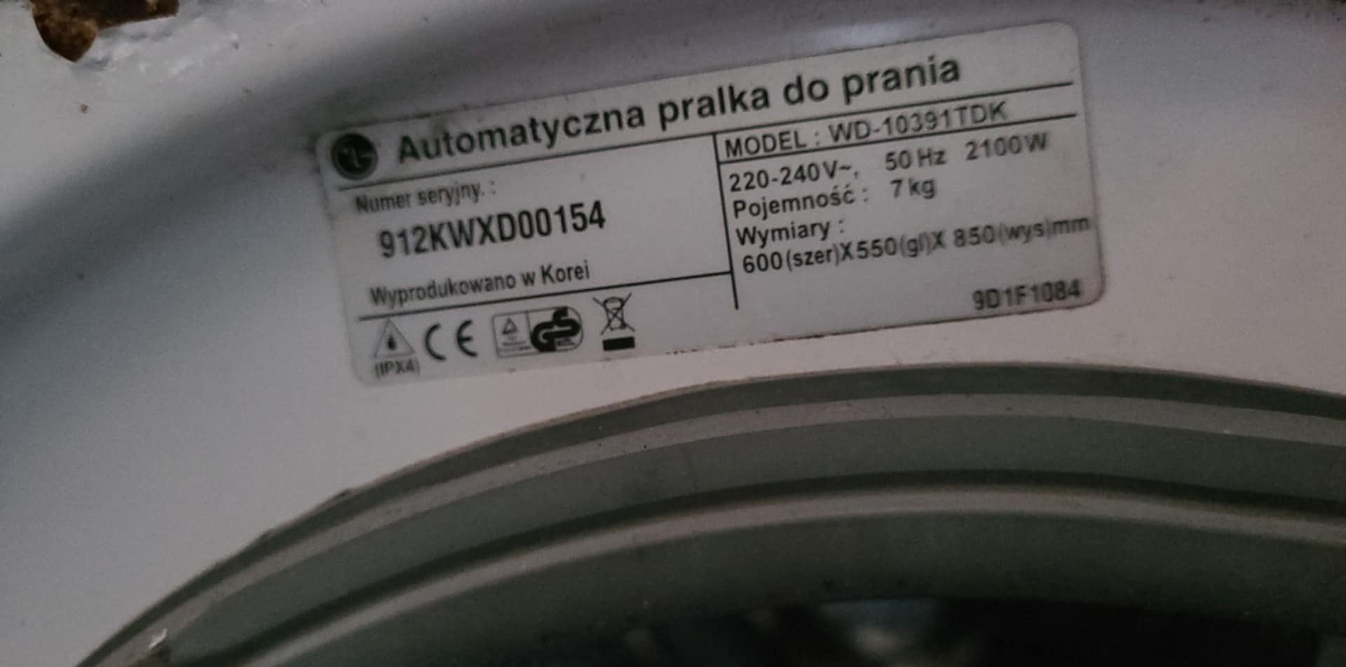 Pralka LG programator działa,na czesci ma spalony silnik