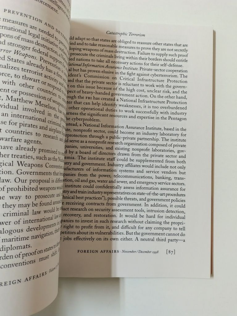 Foreign Affairs magazine

November / December 1997