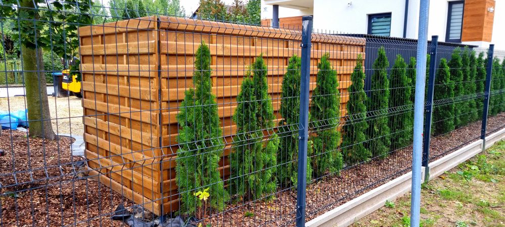 Płot drewniany panelowy Ogrodzenie drewniane szczelne Osłonowy 1,8x1,8