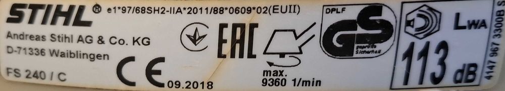 STIHL FS 240 FS240c KOSA wykaszarka spalinowa