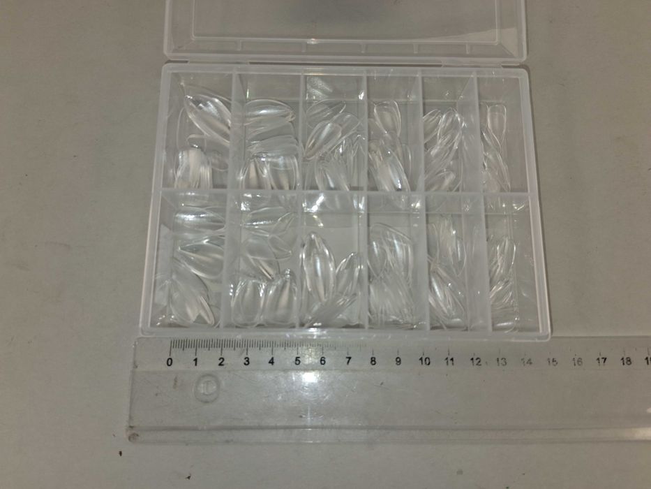 N178 Zestaw UNA GELLA Clear Almond Gel Tips Migdał Tipsy Żelowe