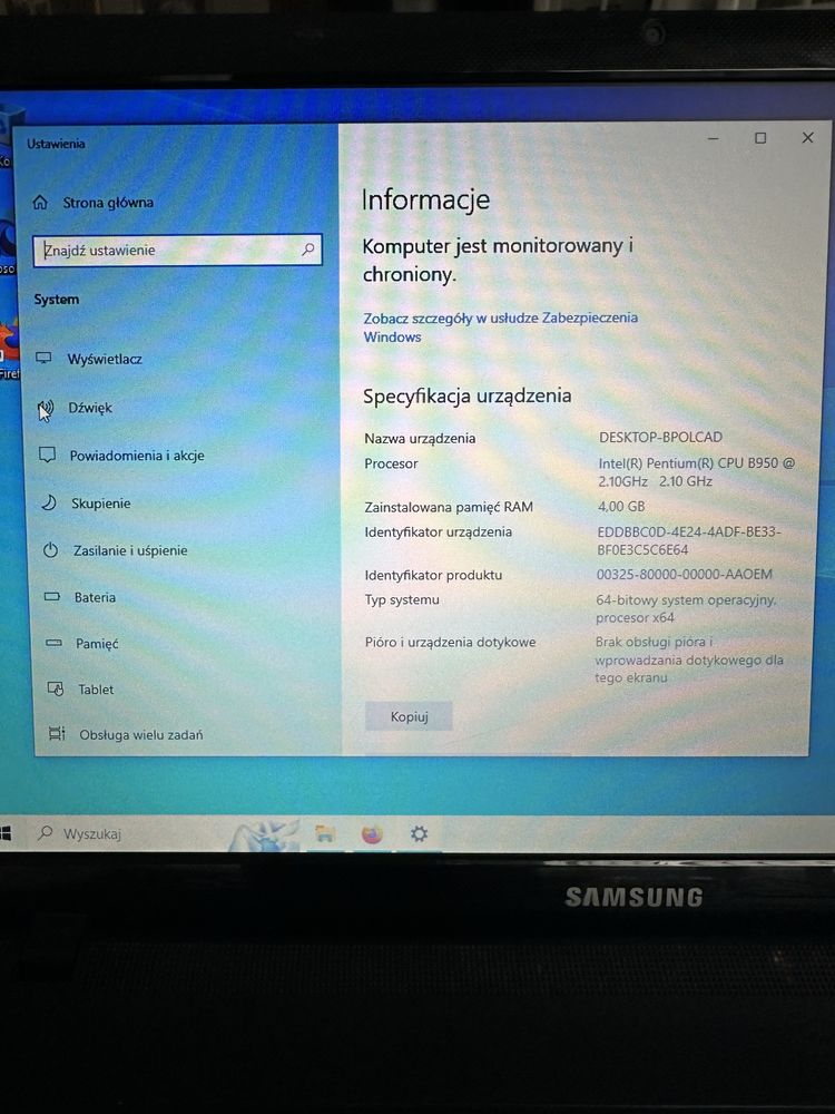 Laptop Samsung NP300E5A 2x2,1GHz 500GB Windows 10