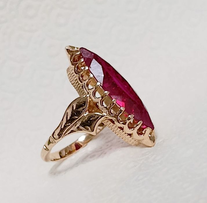 Золотое кольцо Маркиз с Рубином. 583 п. СССР